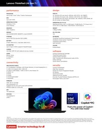 Lenovo ThinkPad L14 Gen 7 spécifications Intel.