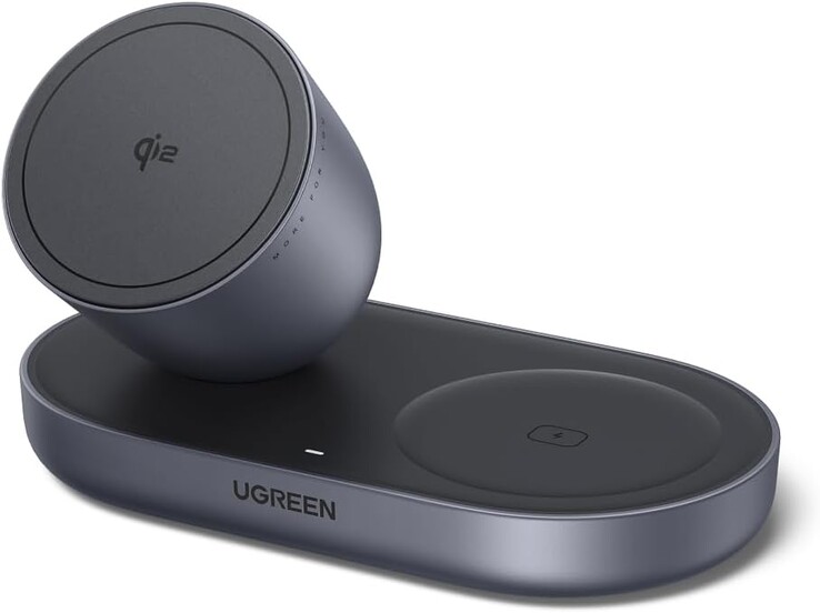 Le chargeur sans fil magnétique Ugreen Zapix 2-en-1 15W. (Source de l'image : Ugreen, édité)