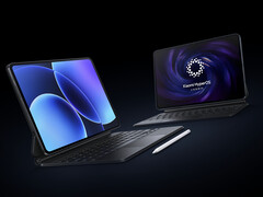 Le Pad 8 et le Pad 8 Pro avec le clavier et le stylet officiels de Xiaomi. (Source de l&#039;image : Xiaomi)