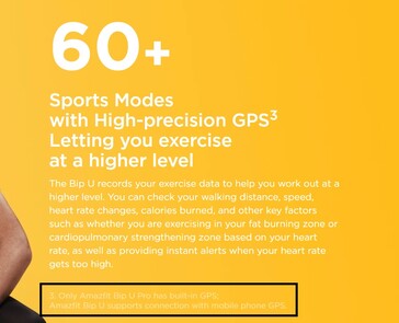 La Bip U Pro est équipée d'un GPS intégré. (Source de l'image : Amazfit India)