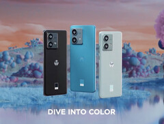 Le Edge 40 Neo dans ses options de couleurs Pantone. (Source de l&#039;image : Motorola via @evleaks)