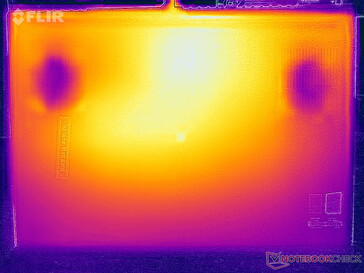 Températures de surface de l'essai sous contrainte (en bas)