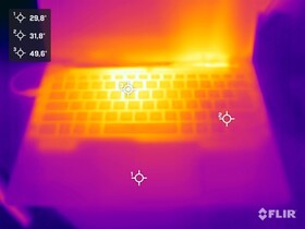 Températures de surface des essais sous contrainte (en haut)