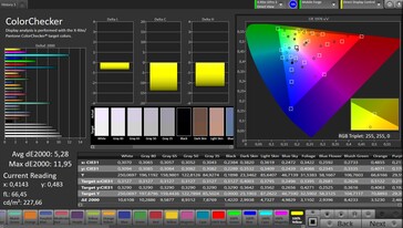 Fidélité des couleurs (contraste automatique, couleur : chaude, espace colorimétrique cible : sRGB)