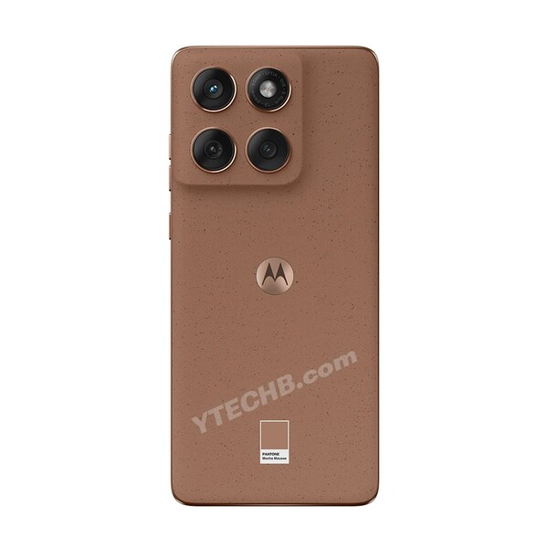 Vue arrière du Motorola Edge 60 Fusion en Pantone Mocha Mousse. (Source de l'image : Ytechb)