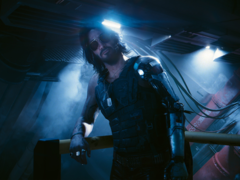 Une capture d'écran de Keanu Reeves dans le rôle de Johnny Silverhand dans Cyberpunk 2077 (source d'image : SteamDB)