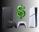Les consoles Xbox et PlayStation sont représentées avec le symbole du dollar (Source de l'image : Microsoft Xbox Gaming, Sony PlayStation avec modifications)