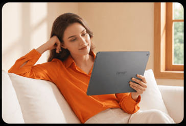 La tablette Acer A543 présentée en situation d'utilisation