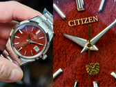En vue macro, les fibres individuelles de la Citizen AQ4100-65X présentent un relief très prononcé.
