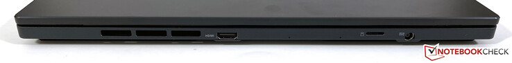 Arrière : HDMI 2.1, lecteur microSD, alimentation électrique