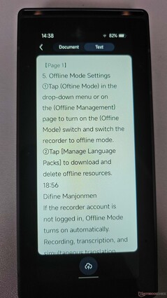 La reconnaissance de texte est très bonne, mais cela prend un certain temps.