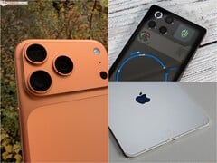 l'iPhone 17 Pro Max, le RedMagic 11 Pro et l'iPad Pro M5 présentés côte à côte, mettant en évidence les différentes conceptions de matériel de jeu mobile (Image source : Notebookcheck)