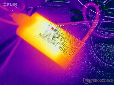 L'adaptateur CA peut atteindre plus de 37°C lors de l'utilisation de charges exigeantes