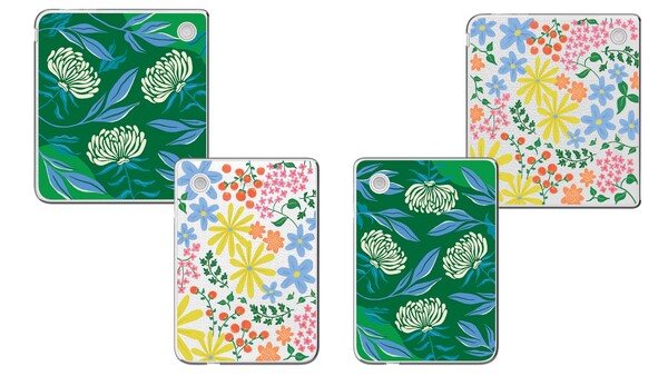 Les étuis de l'édition limitée de Kobo sont ornés d'un motif floral.