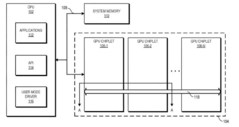 Exemples de la façon dont les conceptions de puces GPU d'AMD pourraient fonctionner. (Source de l'image USPTO via FreePatentsOnline)