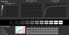 Surface Pro 6 i5 - CalMAN : échelles de gris après calibrage.