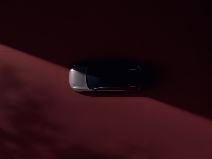 Vue aérienne de la nouvelle berline de luxe Volvo ES90. (Source de l'image : Volvo)