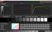 Galaxy Fold 5G - CalMAN : Échelle de gris - Mode Couleurs naturelles, espace colorimétrique cible : sRVB.