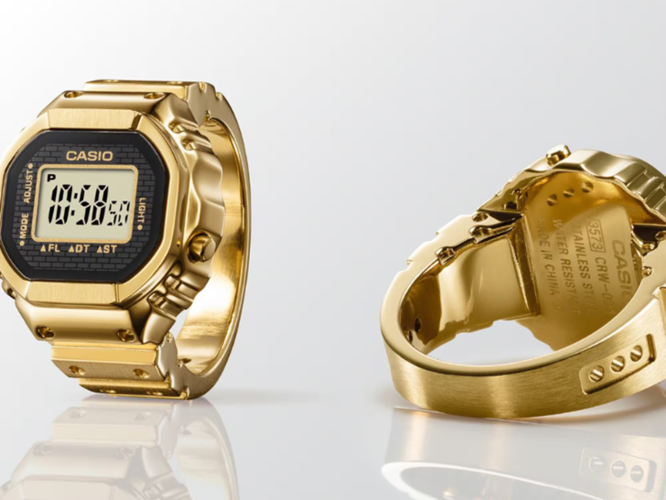 La montre-bague numérique Casio CRW-001G-9. (Source de l'image : Casio)