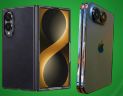 La fuite de l'étui Galaxy Z Fold 8 Wide (à gauche) et la fuite du modèle design de l'iPhone Ultra (à droite).
