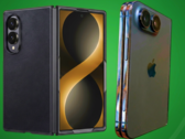 La fuite de l'étui Galaxy Z Fold 8 Wide (à gauche) et la fuite du modèle design de l'iPhone Ultra (à droite).