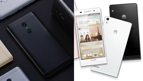 Le Xiaomi Redmi Note 4 (à gauche) et le Huawei Ascend P6 (à droite) ont prouvé qu'il n'est pas nécessaire d'avoir du verre pour avoir une sensation haut de gamme. (Source de l'image : Huawei / Mi - édité)