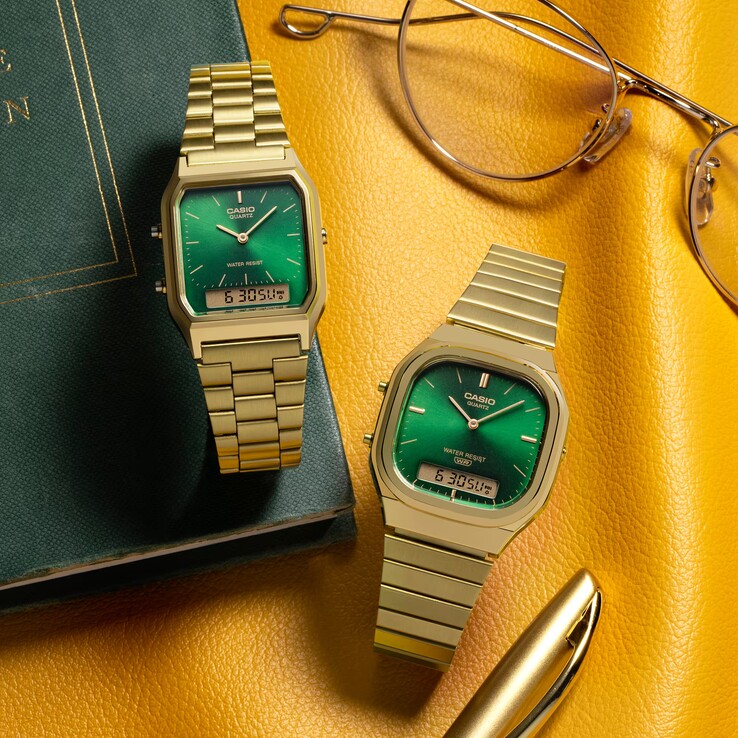 Casio AQ-230GA-3AMQY et AQ-240EG-3A (de gauche à droite)