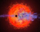 Illustration d'artiste montrant une exoplanète et une étoile.