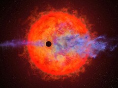 Illustration d'artiste montrant une exoplanète et une étoile.