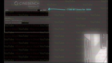 Résultat du Core Ultra 9 185H Cinebench R20 Multi-Core. (Source : Moore's Law Is Dead)