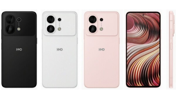 La fuite d'un rendu du HMD Ace 5G le montre en noir, blanc et rose (Source de l'image : smashx_60 sur X)
