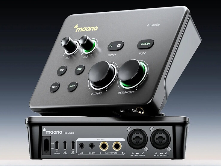 L'interface audio Maono P2 est équipée de deux prises XLR/micro.