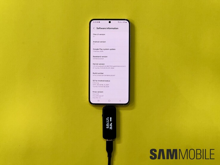 Galaxy Test de charge du S23 avec la mise à jour One UI 6.1 (Image source : Sammobile)