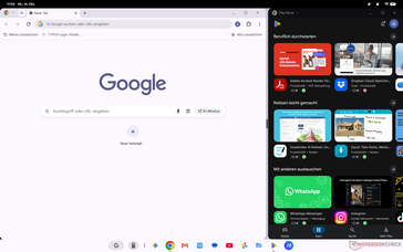 La largeur des applications peut être ajustée facilement.
