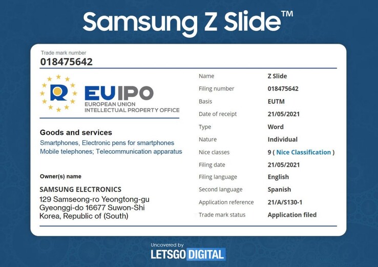 La nouvelle marque potentielle de Samsung. (Source : EUIPO via LetsGoDigital)