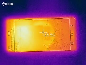 Samsung Galaxy S10 5G - Relevé thermique à l'avant de l'appareil en cas de sollicitations.