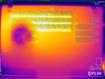 Températures de surface lors de l'essai de résistance (en bas)