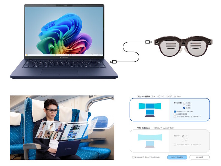 Le dynaEdge XR1 peut être utilisé pour étendre le bureau des ordinateurs Windows, même dans les espaces encombrés. (Source de l'image : Dynabook)