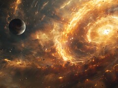 Image montrant une planète proche d'un trou noir. (Source de l'image : Kyraxys - Pixabay)