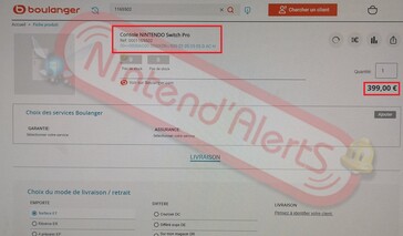 Liste de la Nintendo Switch Pro. (Image source : via @nintendalerts)