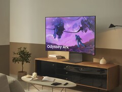 Le Samsung Odyssey Ark peut être pivoté pour créer une expérience visuelle verticale. (Image source : Samsung)