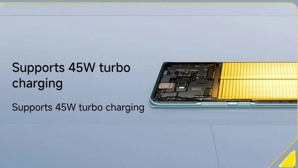 Le Poco M8 5G se charge beaucoup plus rapidement à 45 W. (Source de l'image : Xiaomi)