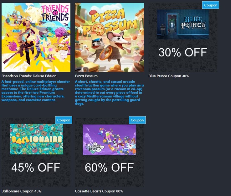 La tranche à 4 $ (Source : Humble Bundle)