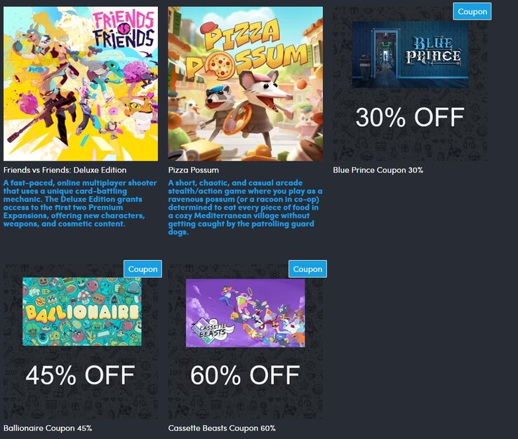 La tranche à 4 $ (Source : Humble Bundle)