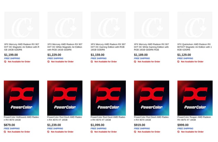 La fuite sur les prix des cartes RX 9070 et RX 9070 XT AIB est prometteuse. (Source de l'image : @GawroskiT)