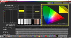 CalMAN ColorChecker (profil : Vivid, espace colorimétrique cible : P3)