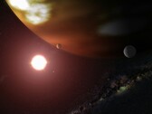 Illustration d'un artiste représentant une étoile et des planètes.