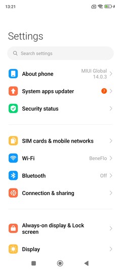 Logiciel sur le Xiaomi Redmi Note 12S
