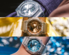 De bas en haut, les Casio GA2100BM-7A2, GA2100BM-7A5 et GA2100BM-7A8. (Source de l'image : Casio)