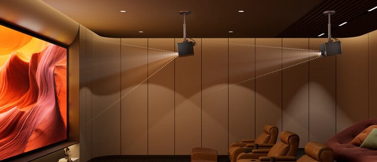 Grâce à sa lentille interchangeable, le VisionMaster Max offre une large gamme de rapports de projection (Image source : Valerion)